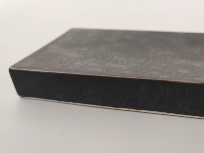 【旅皿】黒陶　長角板皿（低）20cm