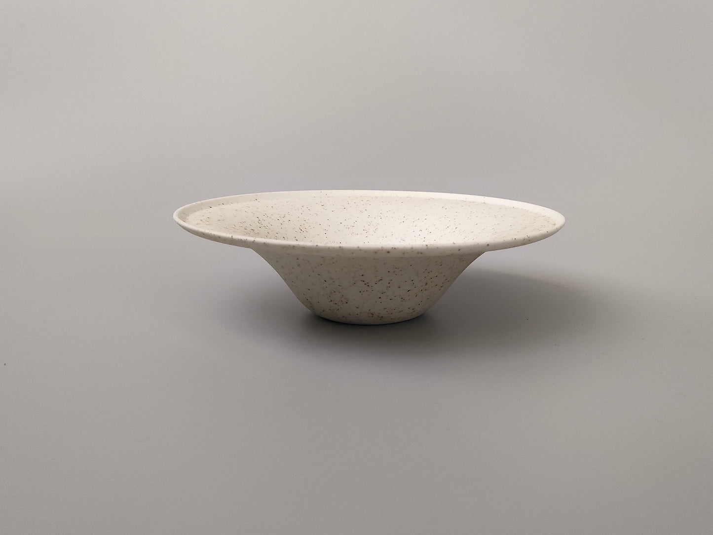 【旅皿】Bowl with rim 17.5㎝ Nashiji White