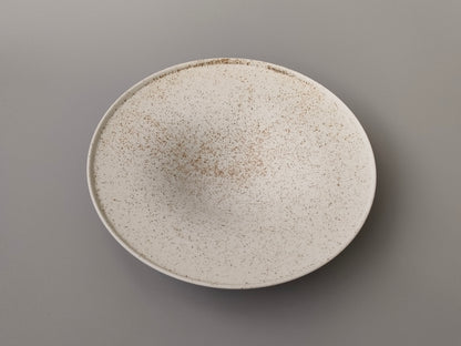 【旅皿】Bowl with rim 24.5㎝ Nashiji White