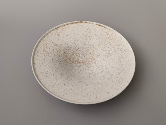 【旅皿】Bowl with rim 24.5㎝ Nashiji White