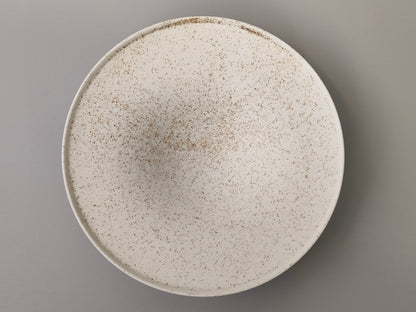 【旅皿】Bowl with rim 24.5㎝ Nashiji White