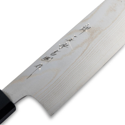 sakai kitchen ＜堺キッチン＞【ダイキチ】堺一文字吉國作 流清燦藍 三徳包丁 180mm AUS10 ダマスカス　白樫柄