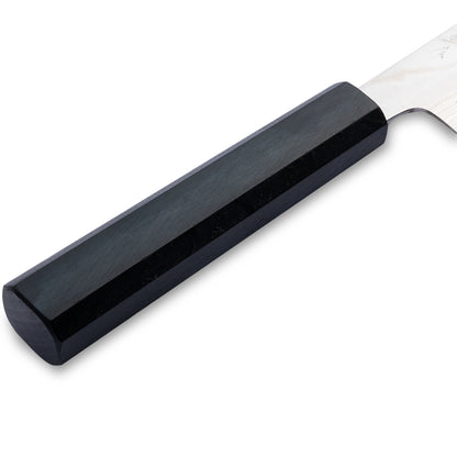 sakai kitchen ＜堺キッチン＞【ダイキチ】堺一文字吉國作 流清燦藍 三徳包丁 180mm AUS10 ダマスカス　白樫柄