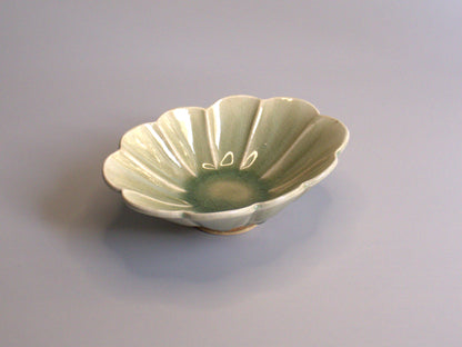 Onland Store 香山窯　ビードロ釉菊型変形鉢-
