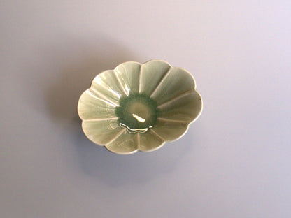 Onland Store 香山窯　ビードロ釉菊型変形鉢-