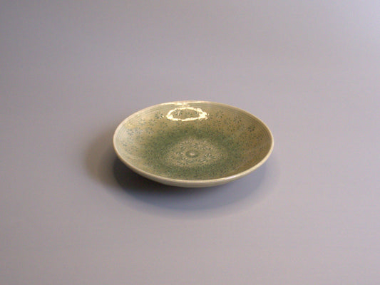 -Onland store　香山窯　ビードロ釉菊印花文取り皿-