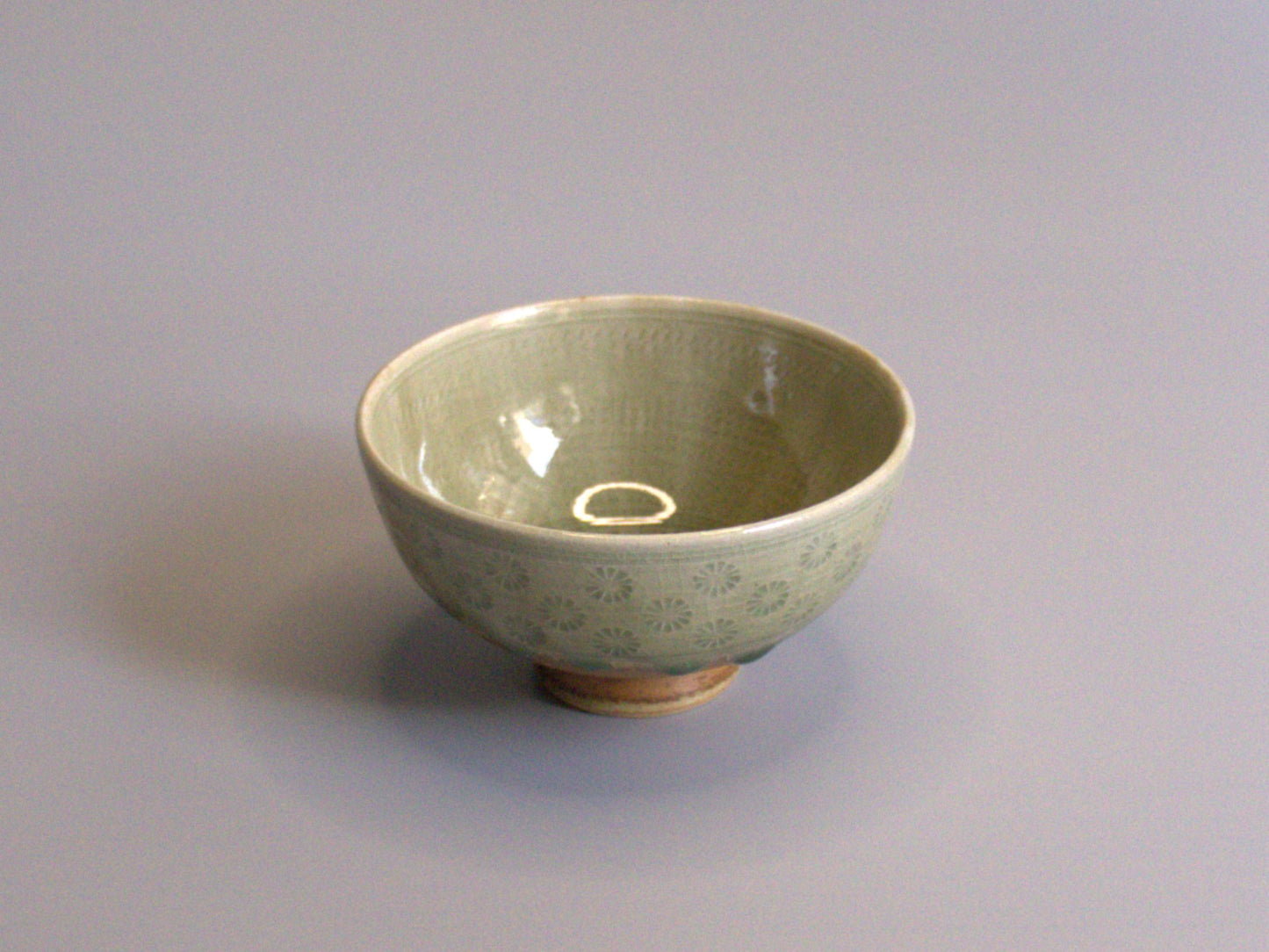 -Onland store　香山窯　ビードロ釉印花文飯碗（大）-