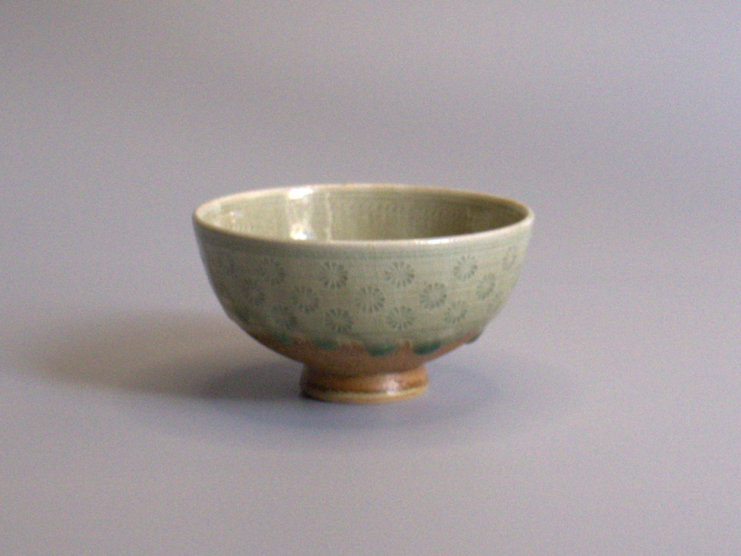 -Onland store　香山窯　ビードロ釉印花文飯碗（大）-