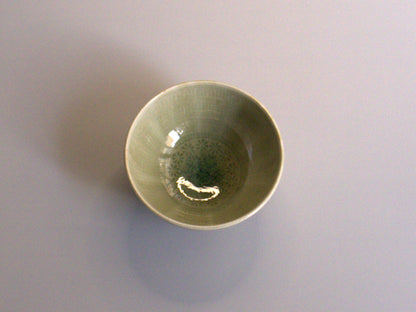 -Onland store　香山窯　ビードロ釉印花文飯碗（大）-