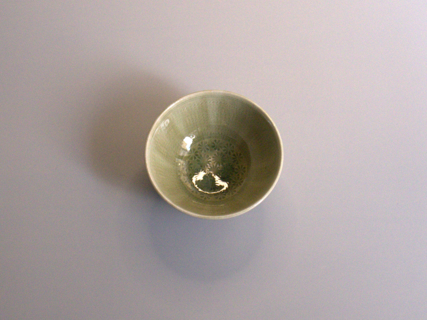 -Onland store　香山窯　ビードロ釉印花文飯碗（小）-