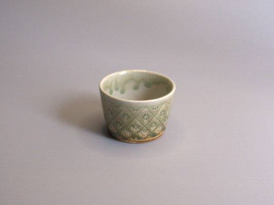 -Onland store　香山窯　ビードロ釉格子文様角小鉢-