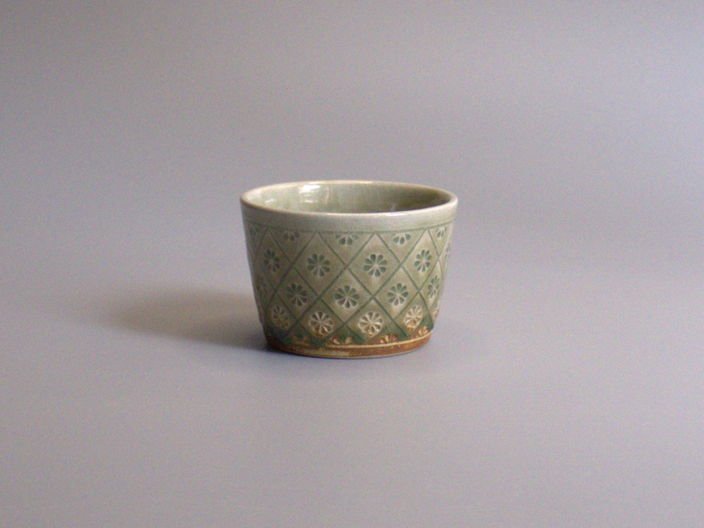 -Onland store　香山窯　ビードロ釉格子文様角小鉢-