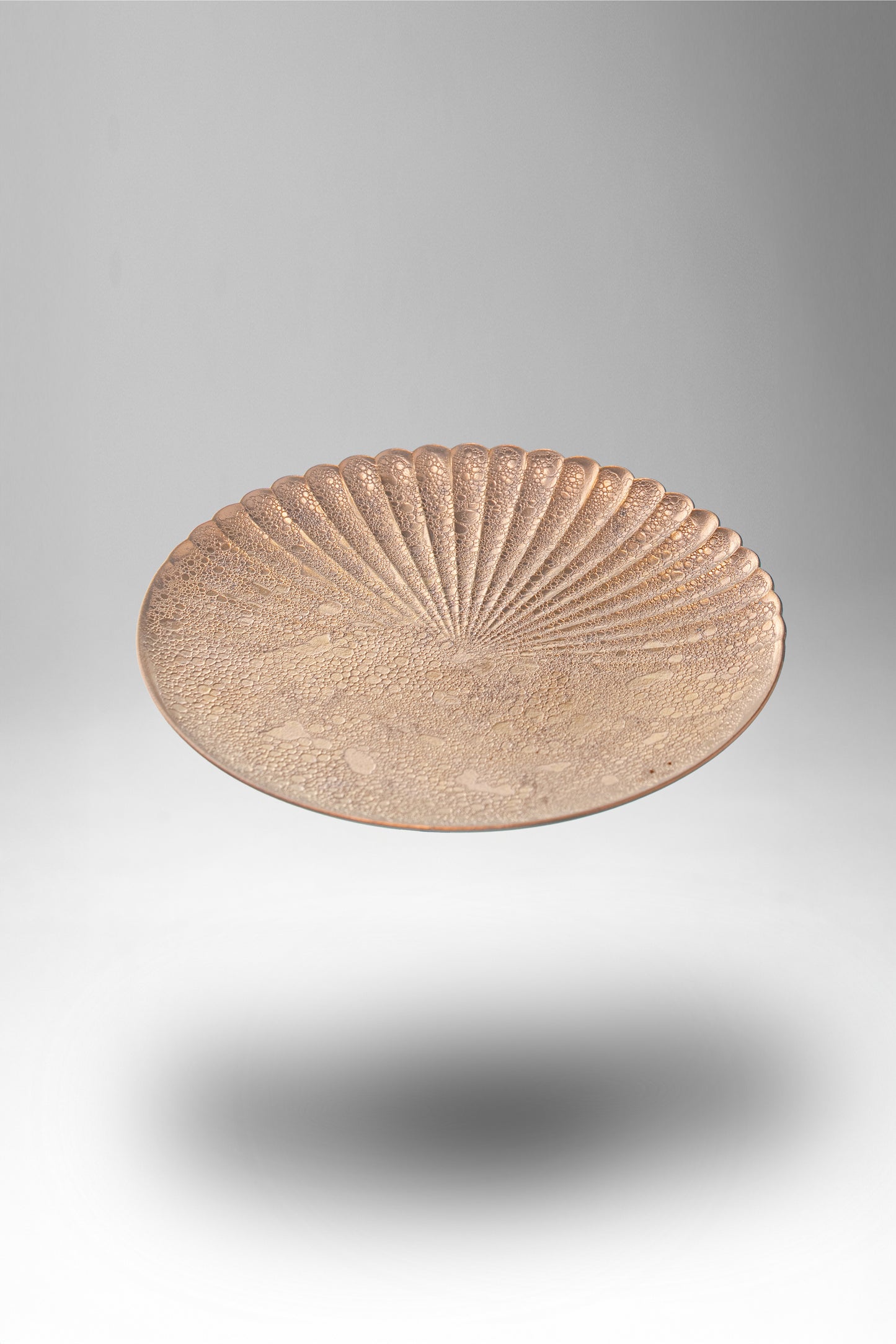 【旅皿】泡化粧 ブロンズ 片菊彫 22cmプレート