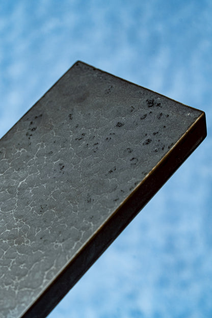 【旅皿】黒陶　長角板皿（低）20cm