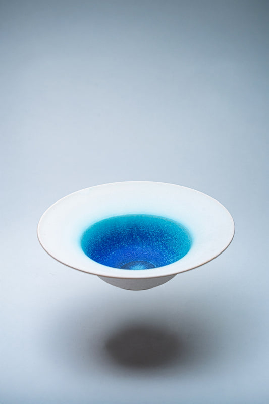 【旅皿】コバルトリム深皿 26cm - 海の洞窟