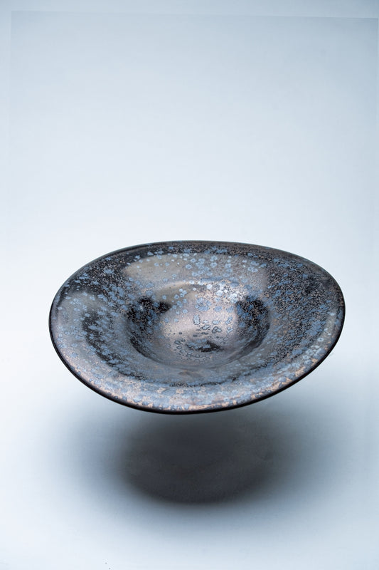 【旅皿】黒金結晶　ハットプレート