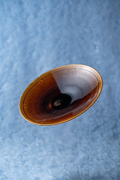 【旅皿】飴釉　７寸皿