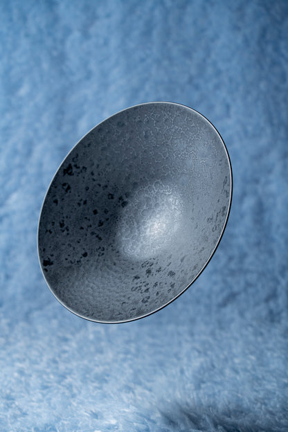 【旅皿】黒陶　クープボールプレート250