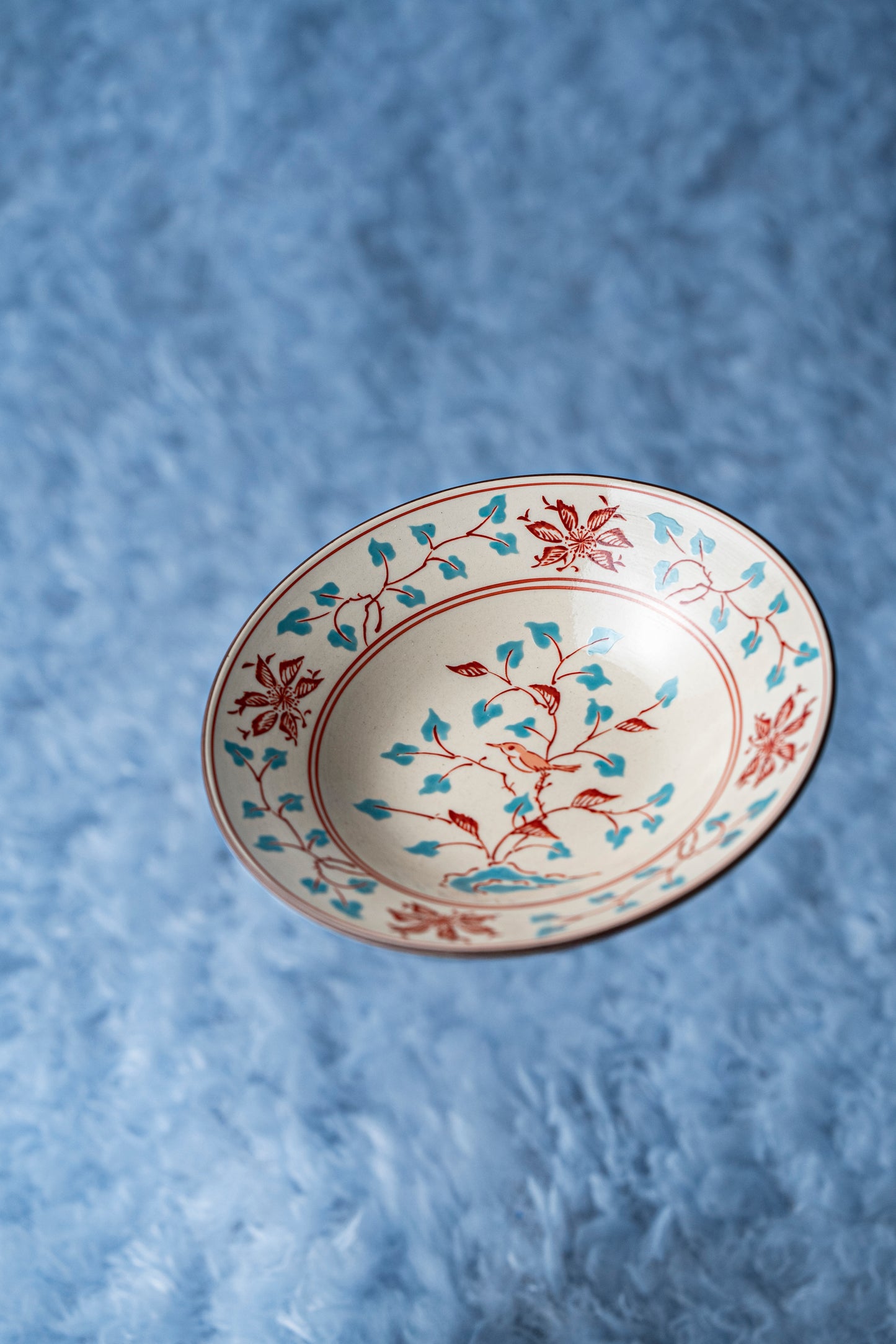 【旅皿】錦粟田花鳥絵　5寸深皿