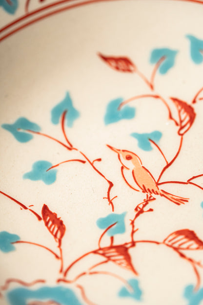 【旅皿】錦粟田花鳥絵　5寸深皿