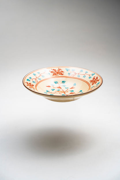 【旅皿】錦粟田花鳥絵　5寸深皿