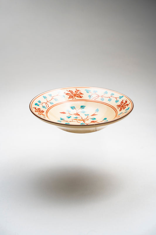 【旅皿】錦粟田花鳥絵　5寸深皿