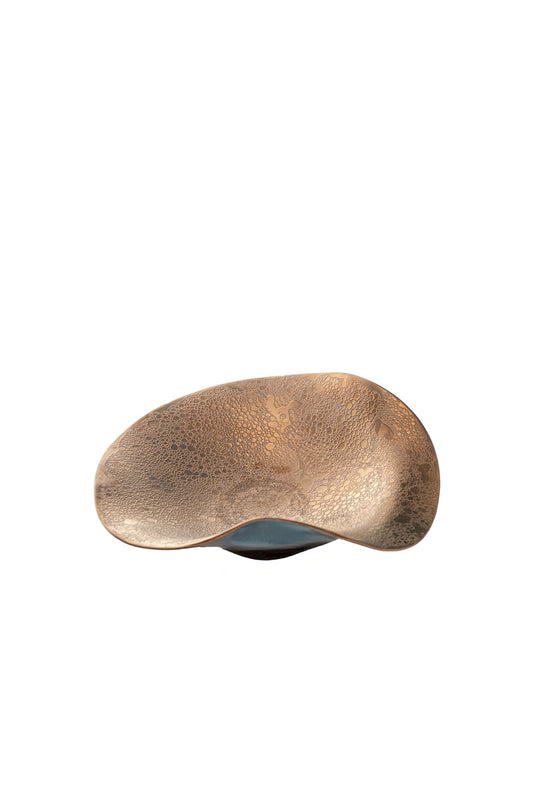 【旅皿】泡化粧 ブロンズ 片菊彫 カービー鉢