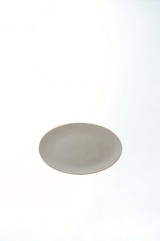 【旅皿】　グレージュ　１８cmプレート